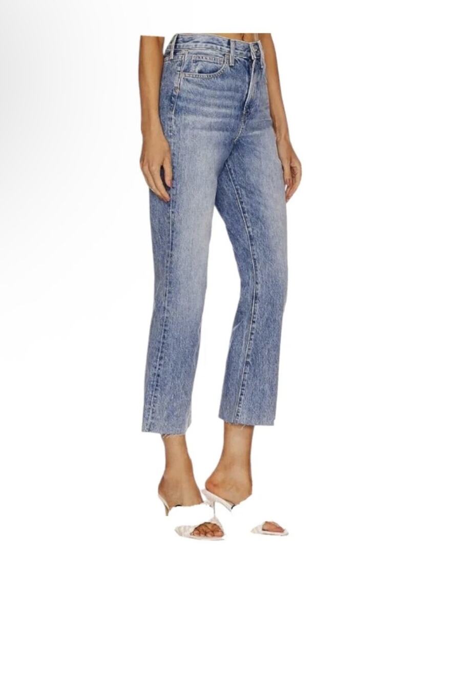Veronica Beard Carly Kick Flare High Rise Jeans 24 Pebble Stone Blue Denim 26x27